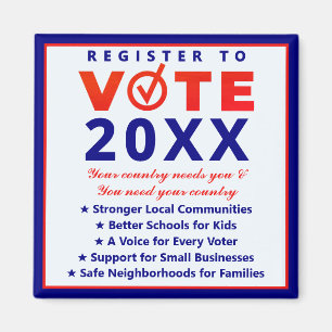 Register Vote 2026 Patriotic Nonpartisan Campaign Magnet