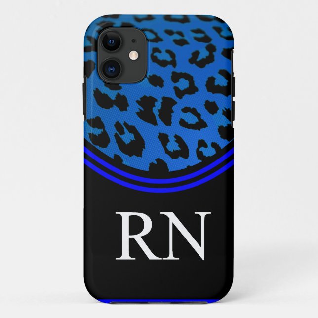 Registere Nurse iPhone 5 Case Blue Leopard Design (Back)