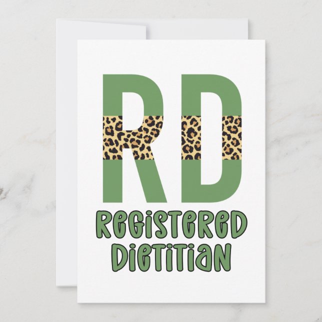 Registered Dietician Cheetah print RD Gifts Card (Front)