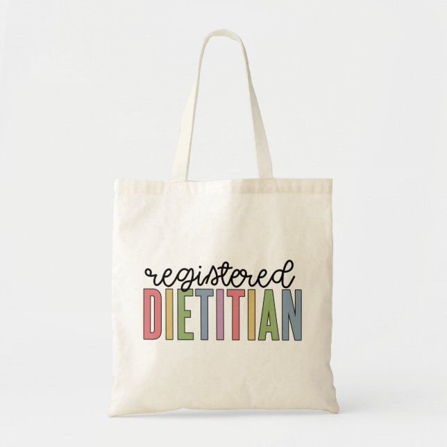 Registered Dietician Multicolored RD Gifts Tote Bag (Front)