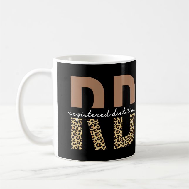 Registered Dietitian Cheetah print RD Gifts Coffee Mug (Left)