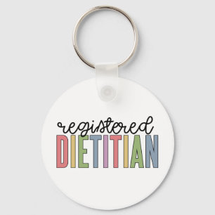 Registered Dietitian Multicolored RD Gifts Key Ring