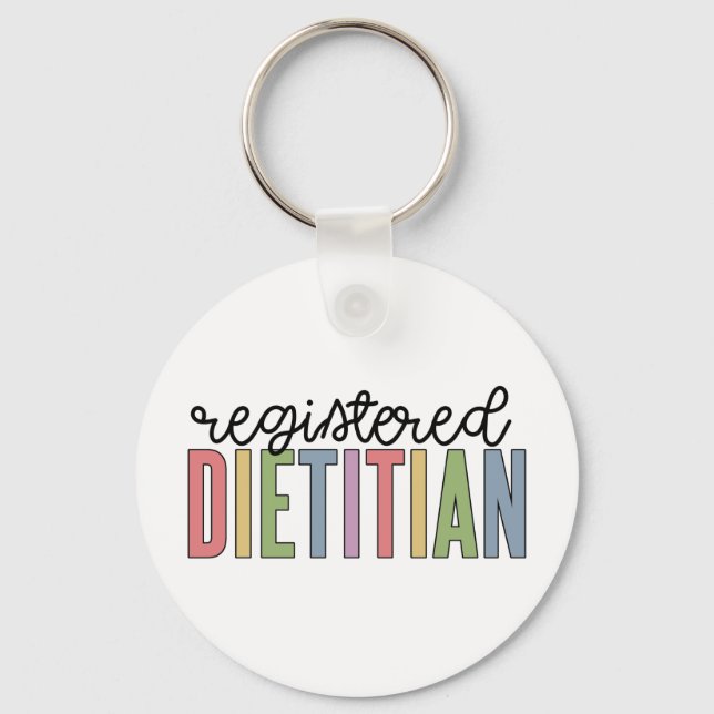 Registered Dietitian Multicolored RD Gifts Key Ring (Front)