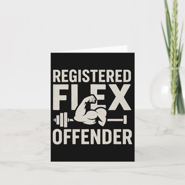 Registered Flex Offender Funny Gym Workout Bodybui Card (Front)