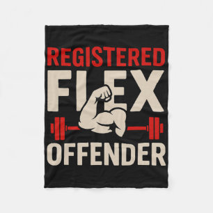 Registered Flex Offender Funny Gym Workout Bodybui Fleece Blanket