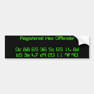 Registered Hex Offender Bumper Sticker