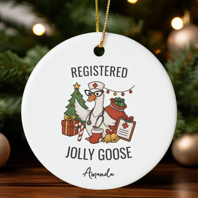Registered Jolly Goose Custom Nurse Christmas Ceramic Tree Decoration (Creator Uploaded)