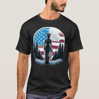 Registered Nurse American Flag Full Moon Nursing R T-Shirt