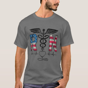 Registered Nurse American Flag Patriotic Medical W T-Shirt