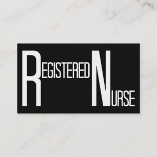 Registered Nurse Black Simple Business Card