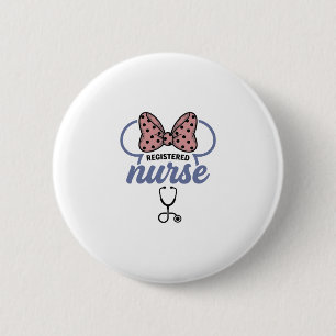 Registered Nurse Bow Stethoscope Vintage Graphic_1 6 Cm Round Badge