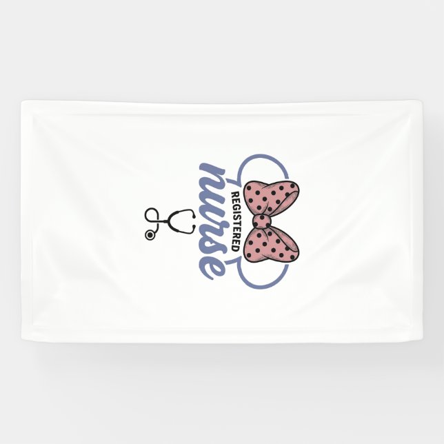 Registered Nurse Bow Stethoscope Vintage Graphic_1 Banner (Horizontal)