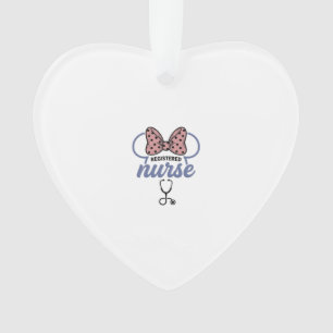 Registered Nurse Bow Stethoscope Vintage Graphic_1 Ornament