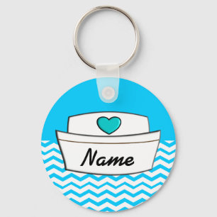 Registered Nurse Chevron Design Key Ring