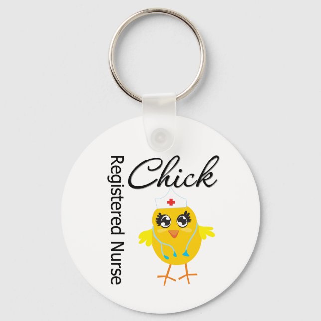 Registered Nurse Chick v1 Key Ring (Front)