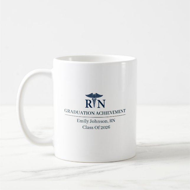 Registered Nurse Custom Name Since Year Coffee Mug (Left)
