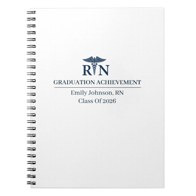 Registered Nurse Custom Name Since Year Notebook (Front)