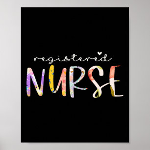 Registered Nurse Cute Floral Design Nursing Poster