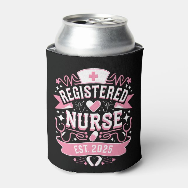 Registered Nurse Est 2025 Nursing Student Can Cooler (Can Front)