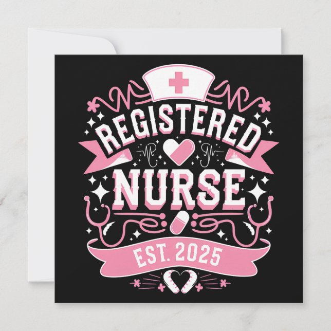 Registered Nurse Est 2025 Nursing Student Invitation (Front)