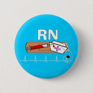 Registered Nurse Gifts "RN" 6 Cm Round Badge