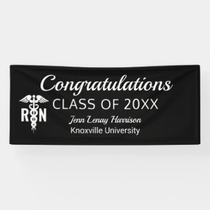 Registered Nurse Graduation Medical Black Custom Banner