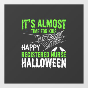 Registered Nurse Halloween Spiderweb and Raven