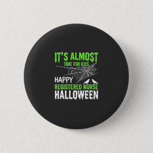Registered Nurse Halloween Spiderweb and Raven 6 Cm Round Badge