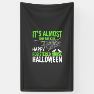 Registered Nurse Halloween Spiderweb and Raven Banner