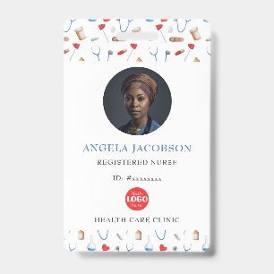 Registered Nurse Healthcare Logo Photo ID Badge