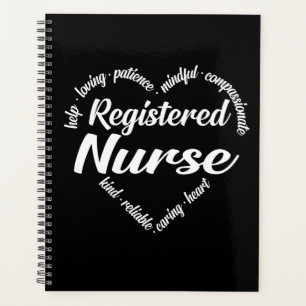 Registered Nurse Heart Word Cloud Planner