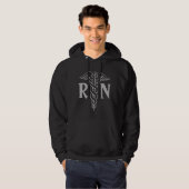 Registered nurse hoodie | RN with caduceus symbol (Front Full)