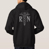 Registered nurse hoodie | RN with caduceus symbol (Back)