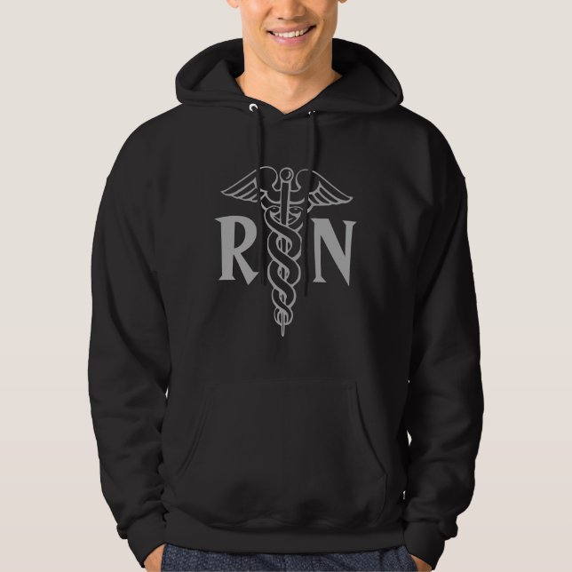 Registered nurse hoodie | RN with caduceus symbol (Front)