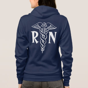 Registered nurse hoodie with caduceus symbol