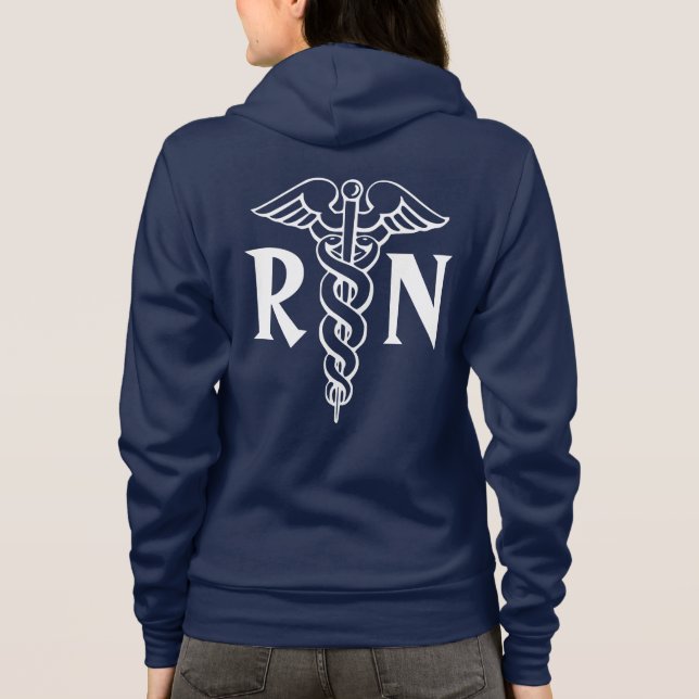 Registered nurse hoodie with caduceus symbol (Back)