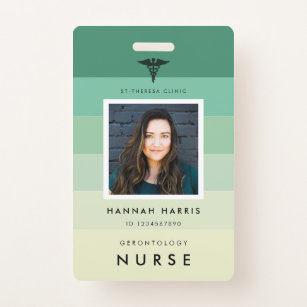 Registered nurse Hospital employee name tag photo ID Badge