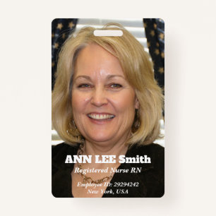 Registered Nurse ID Badge With Photo