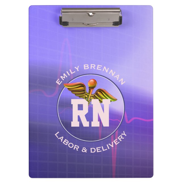 Registered Nurse | Labour & Delivery Custom Name Clipboard (Front)