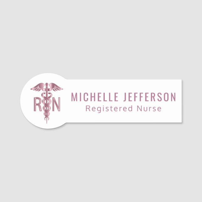 Registered Nurse - Logo - Pink Name Tag (Front)