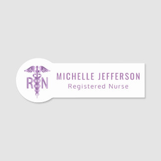 Registered Nurse - Logo -  Purple Name Tag