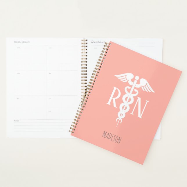 Registered Nurse Medical Coral Pink Personalised Planner (Display)