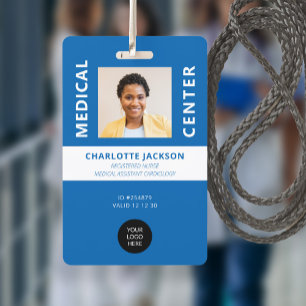 Registered nurse medical employee photo ID ID Badge