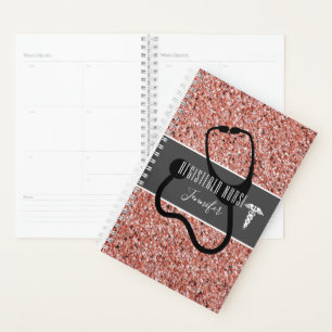 Registered Nurse Medical Pink Glitter Personalised Planner
