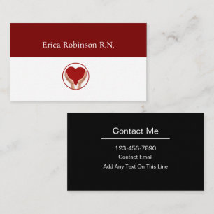 Registered Nurse Modern Heart Symbol Business Card