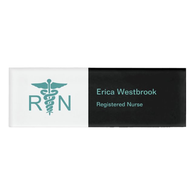 Registered Nurse Modern Medical Name Tag (Front)