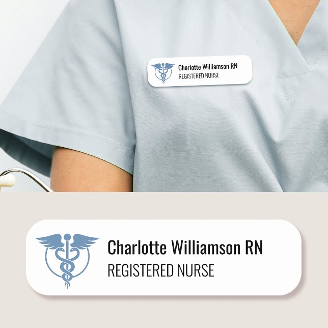 Registered Nurse Name Tag ID Badge Logo Grey (Creator Uploaded)