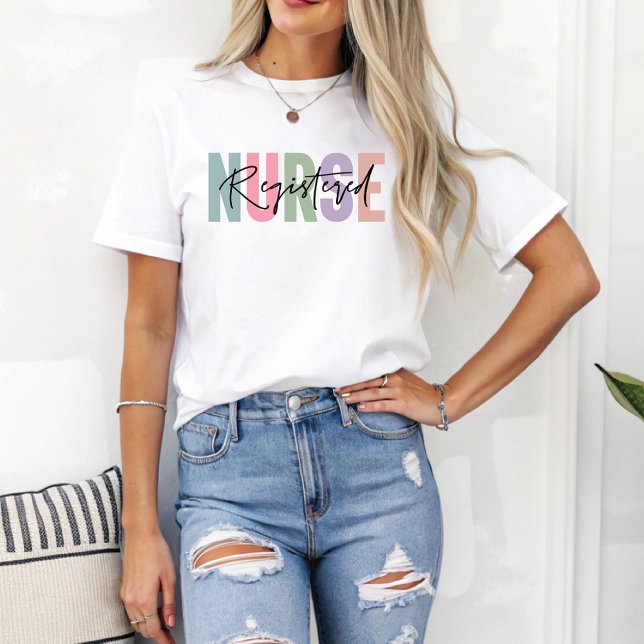 Registered Nurse Pastel Colours Gift for a Nurse T-Shirt (Creator Uploaded)