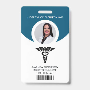 Registered Nurse Photo Identification ID Badge