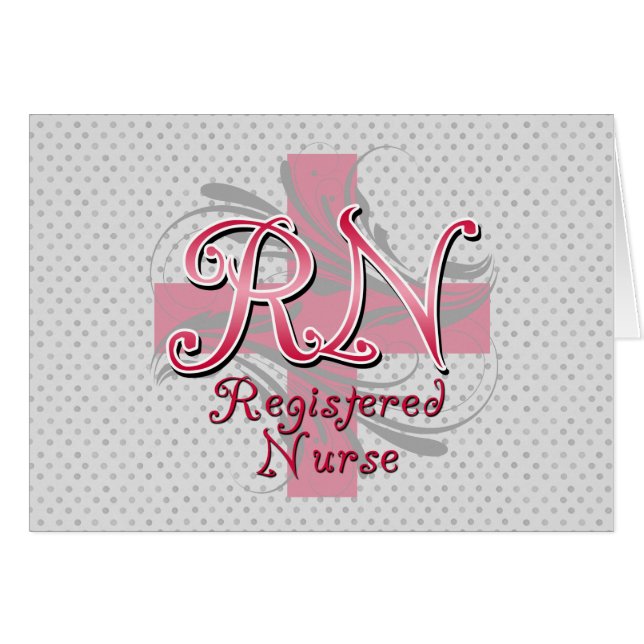 Registered Nurse, Pink Cross Swirls (Front Horizontal)
